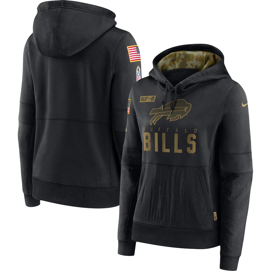 Women Buffalo Bills Black Salute To Service Hoodie Nike NFL Jerseys